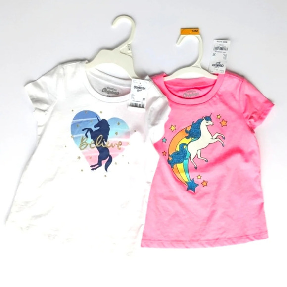 Girls Oshkosh Unicorn T-shirt Bundle - Picture 1 of 9